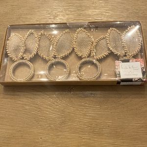 Nicole Miller Bunny Ears Napkin Rings Easter set of 4